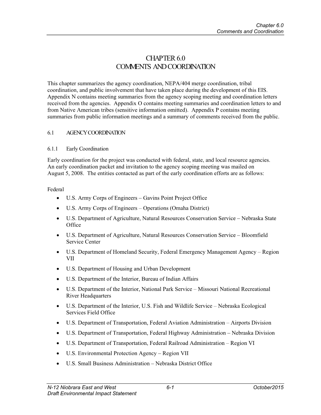 N-12 Niobrara East and West Draft Environmental Impact Statement