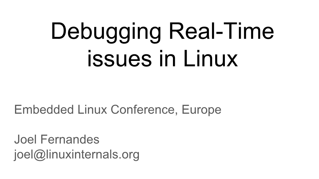 Debugging Real-Time Issues in Linux