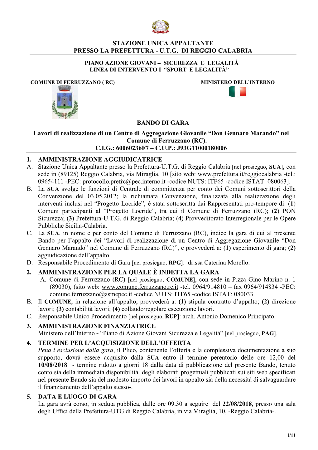 Ferruzzano ( Rc) Ministero Dell’Interno