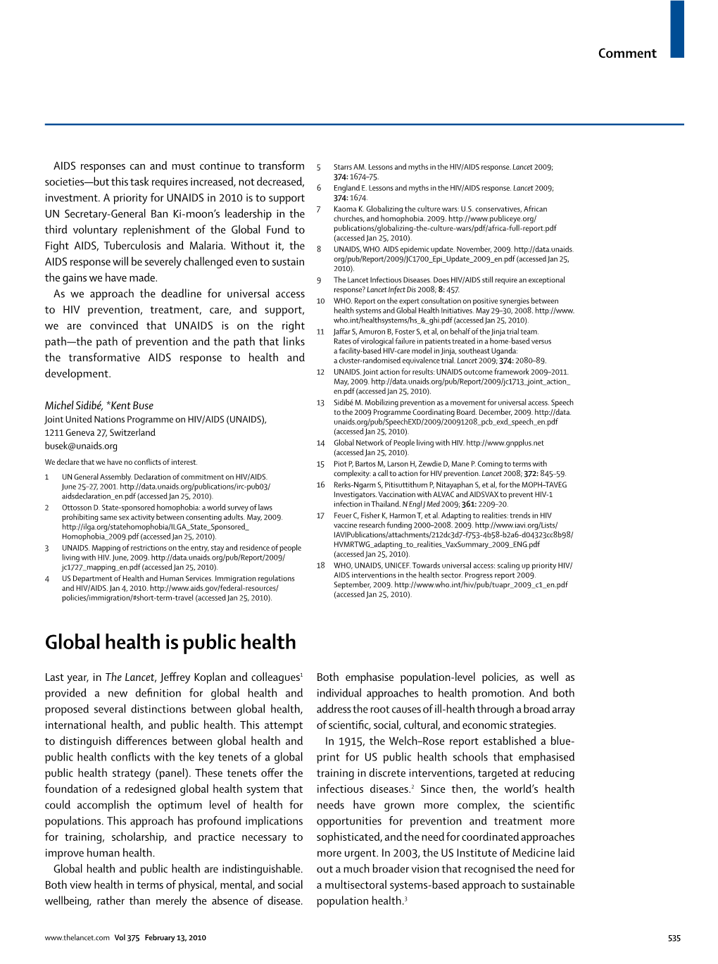 Global Health Is Public Health