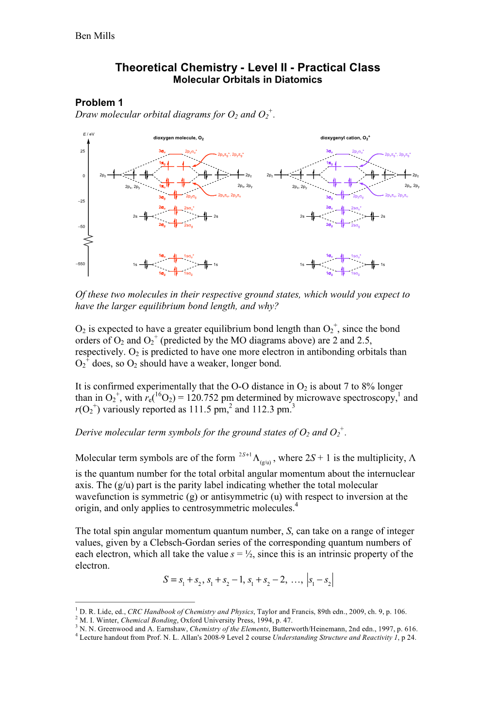 Molecular Orbital Calculations for N 2 and CO