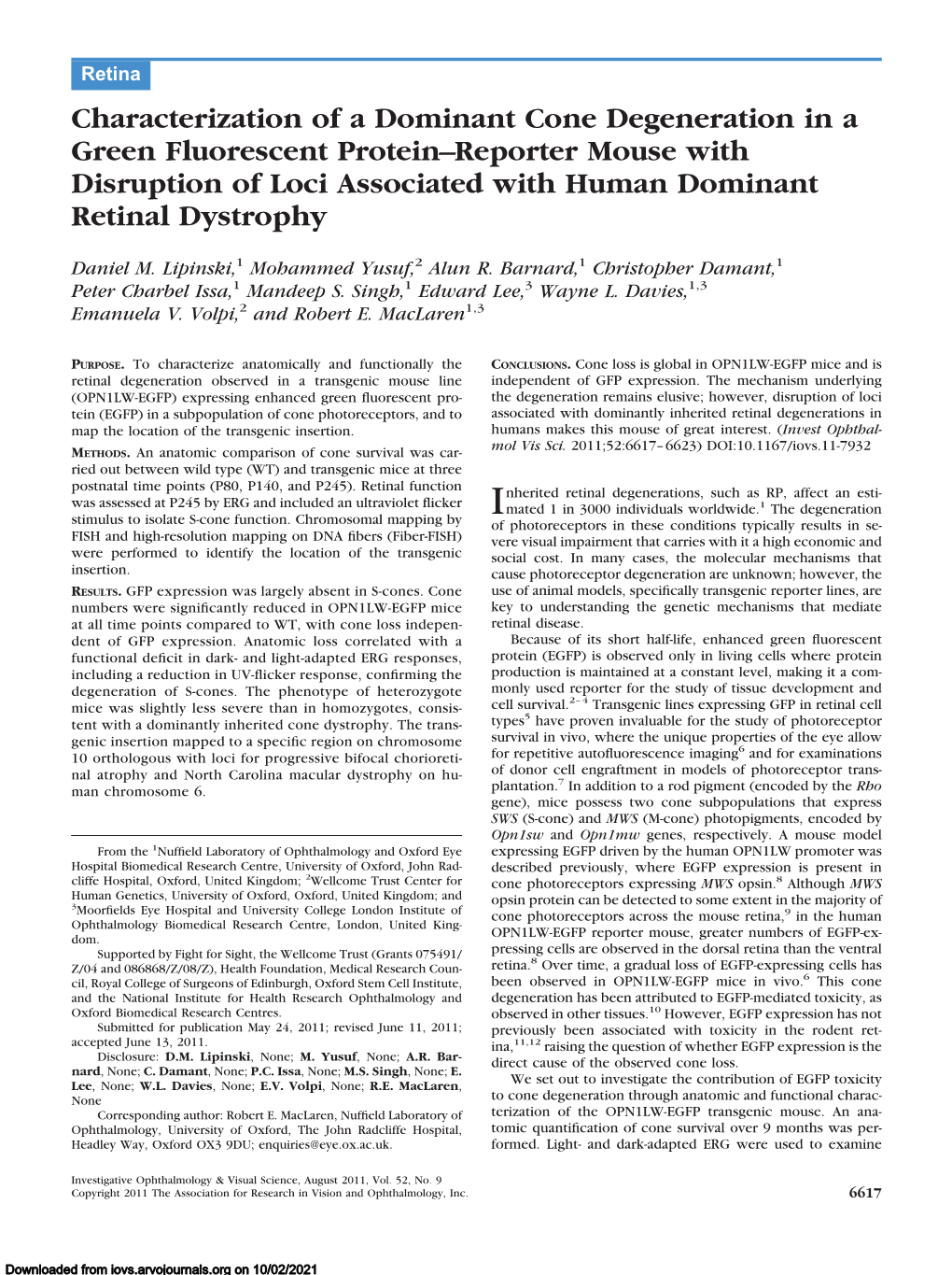 Characterization of a Dominant Cone Degeneration in A