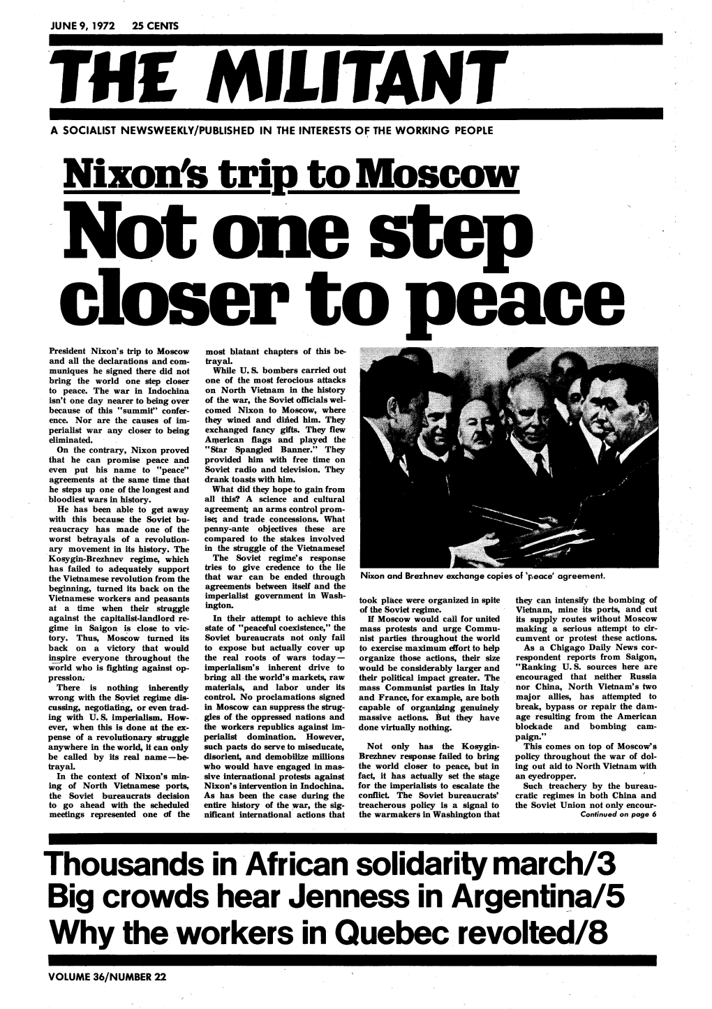 Nixon's Trio to Moscow