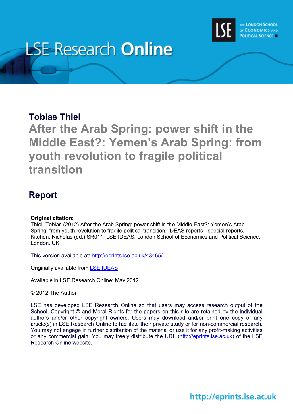 Yemen's Arab Spring