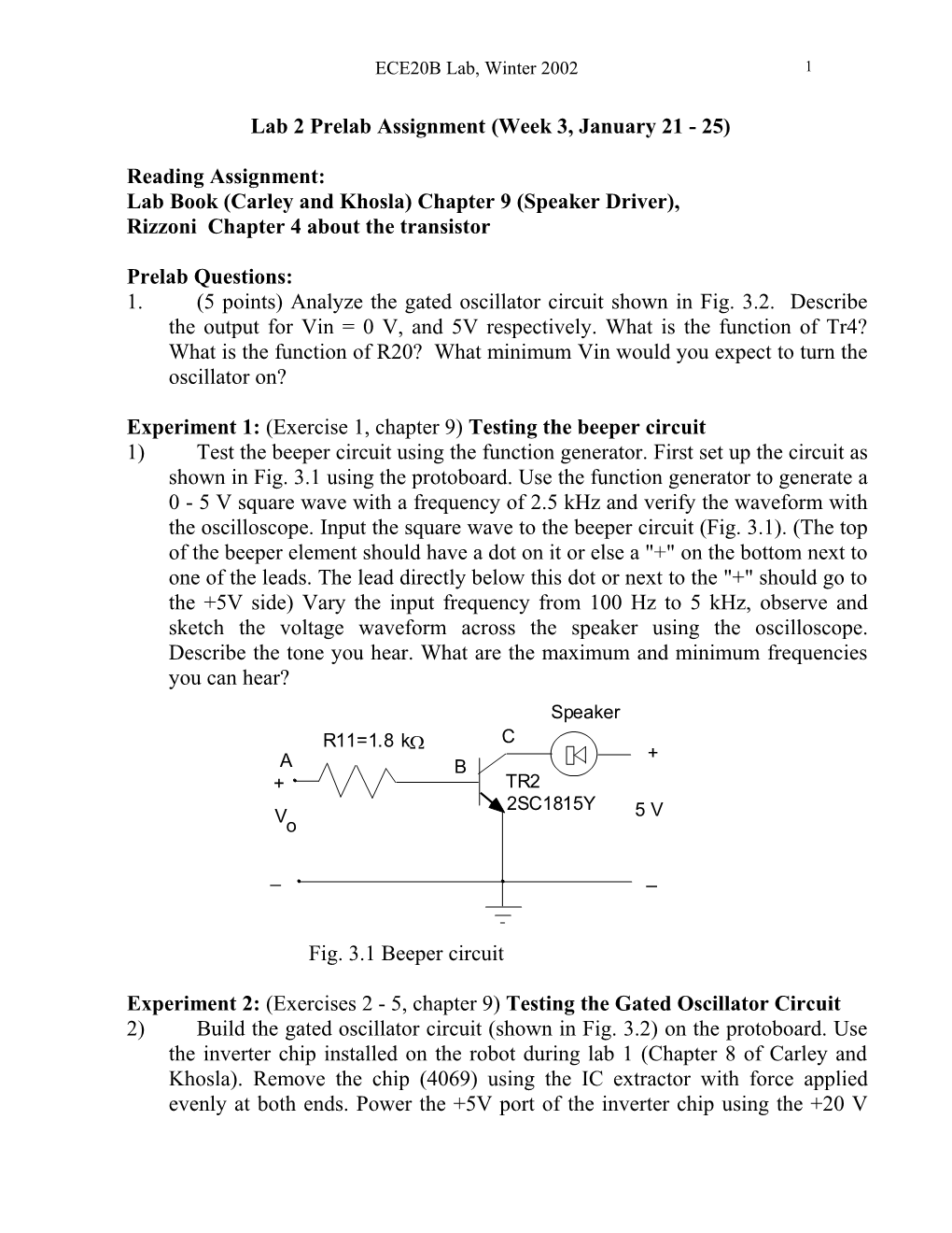 Lab Book (Carley and Khosla) Chapter 9 (Speaker Driver)