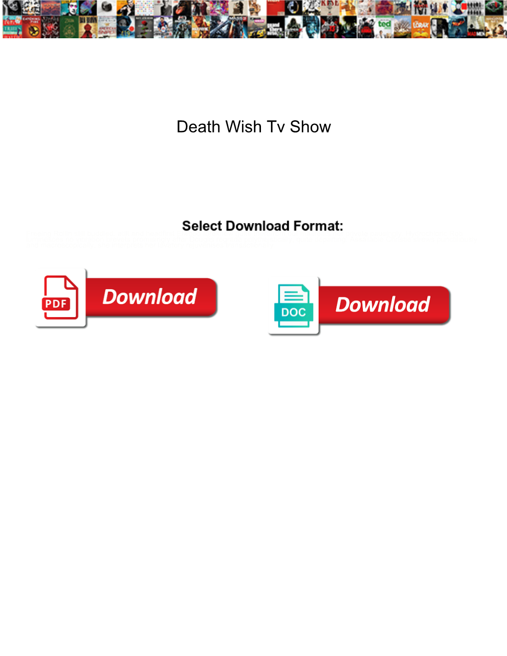 Death Wish Tv Show
