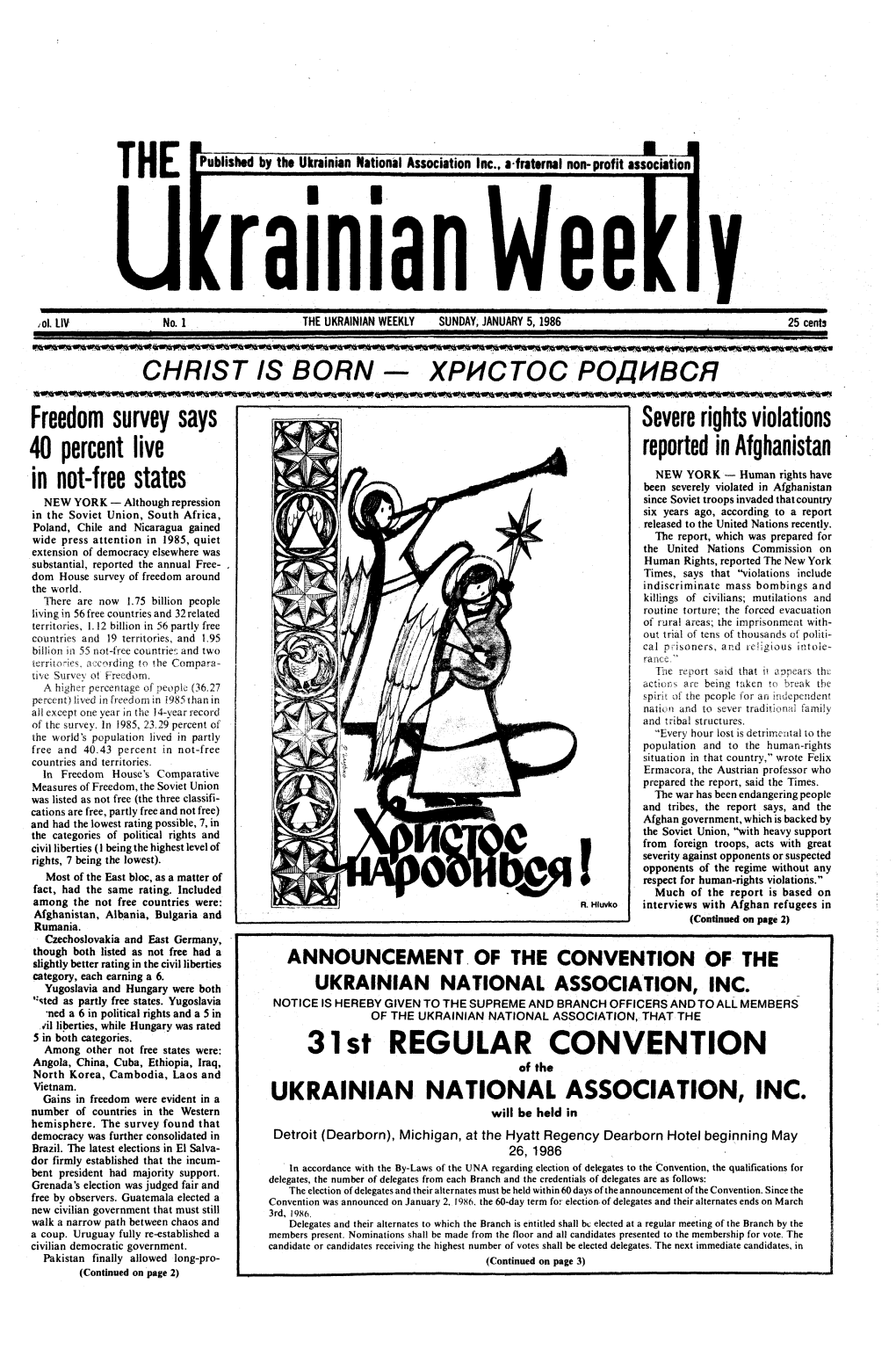 The Ukrainian Weekly 1986, No.1