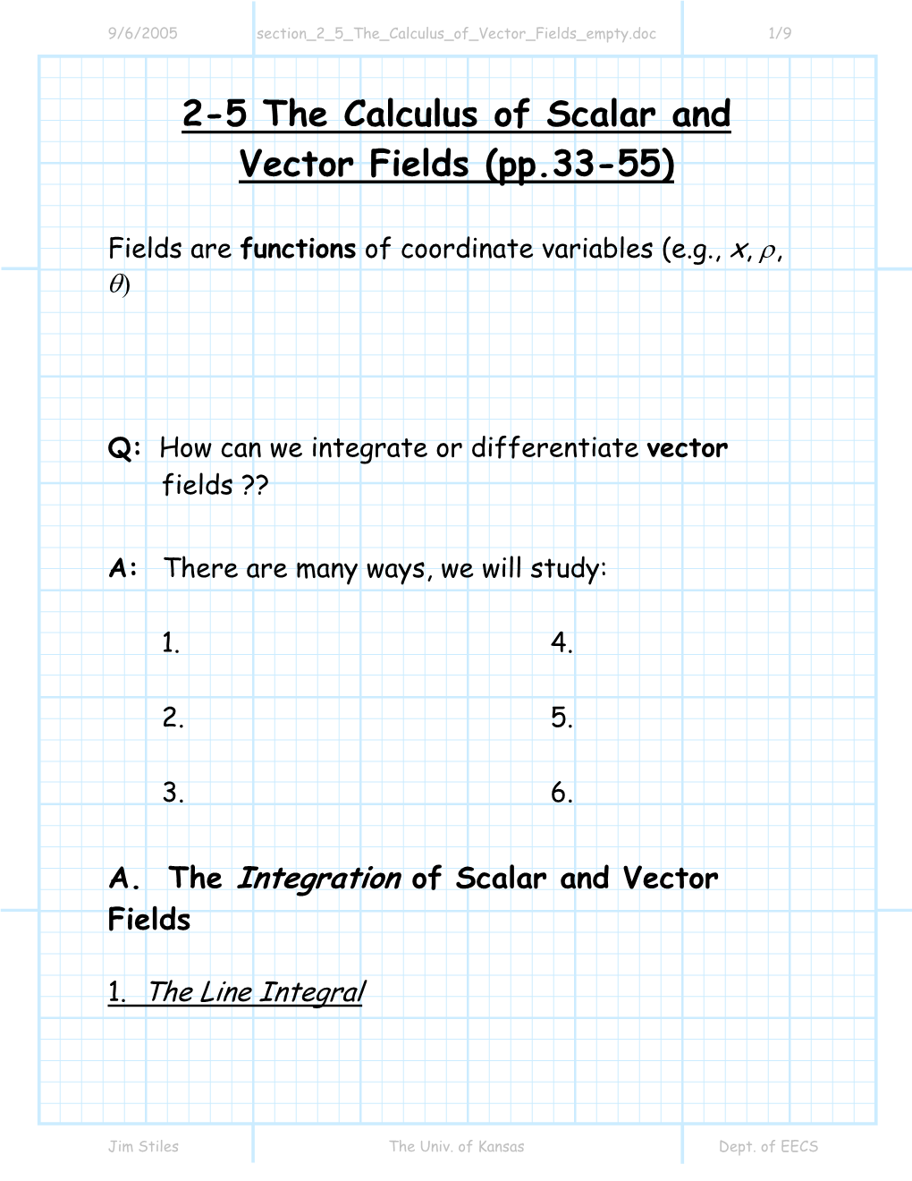 2-5 the Calculus of Scalar and Vector Fields (Pp.33-55)