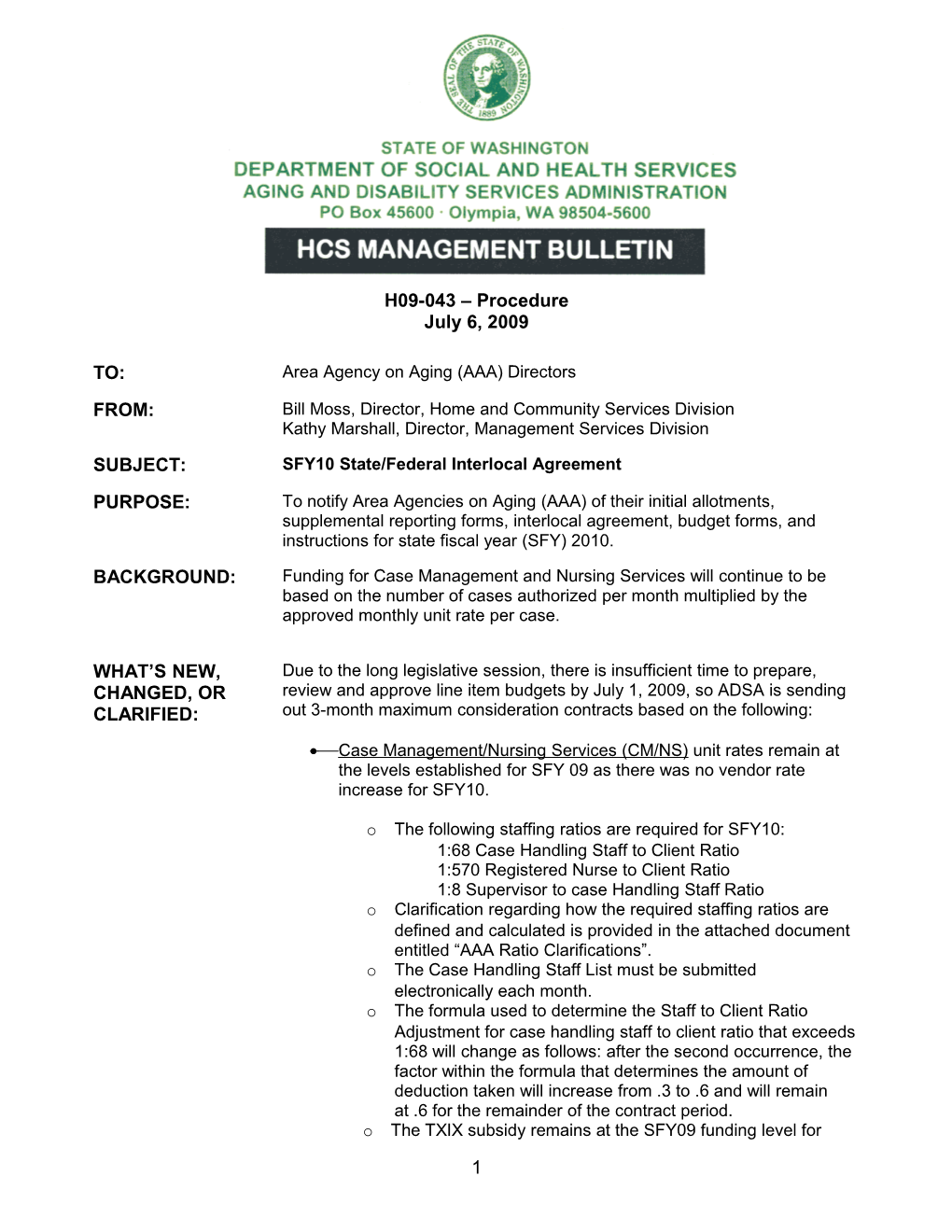 SFY10 State/Federal Interlocal Agreement