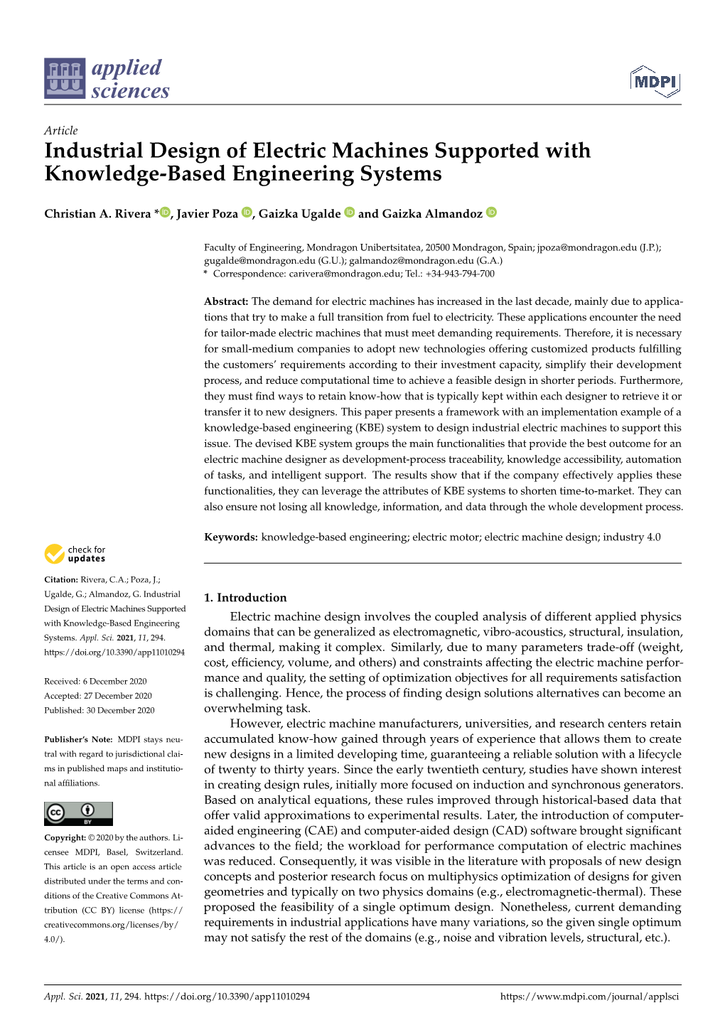 Industrial Design of Electric Machines Supported with Knowledge-Based Engineering Systems