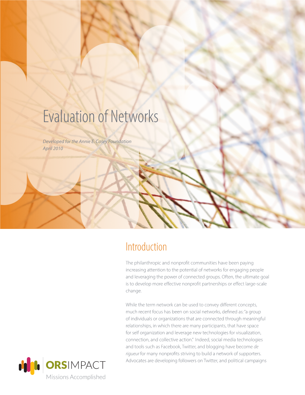 Evaluation of Networks