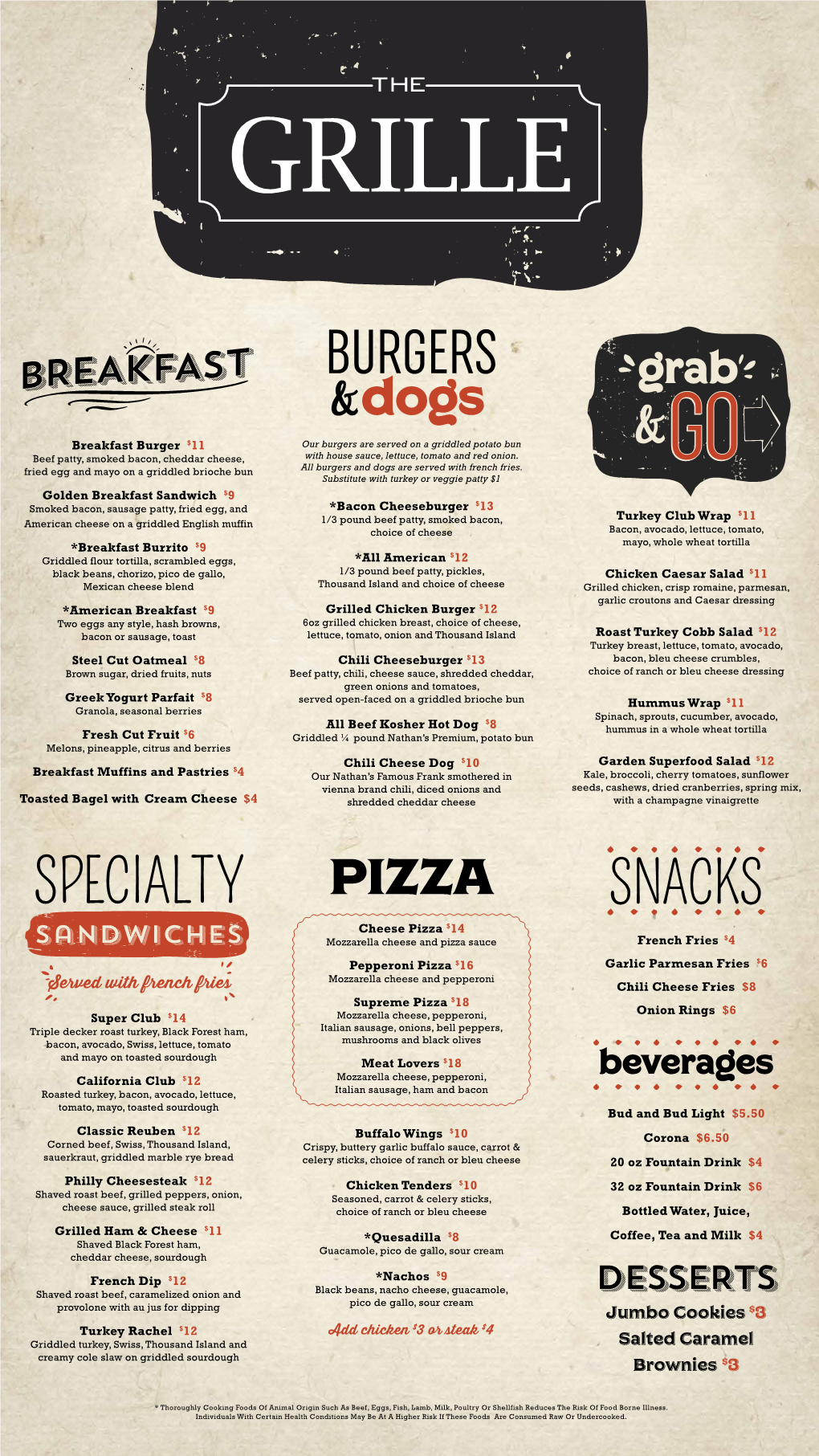 The-Grille-Menu.Pdf