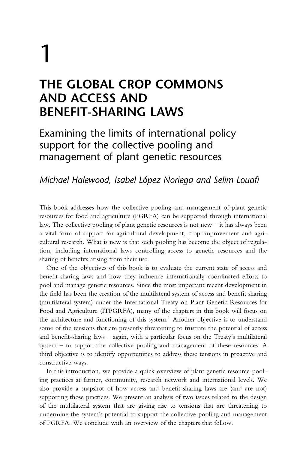 The Global Crop Commons and Access and Benefit