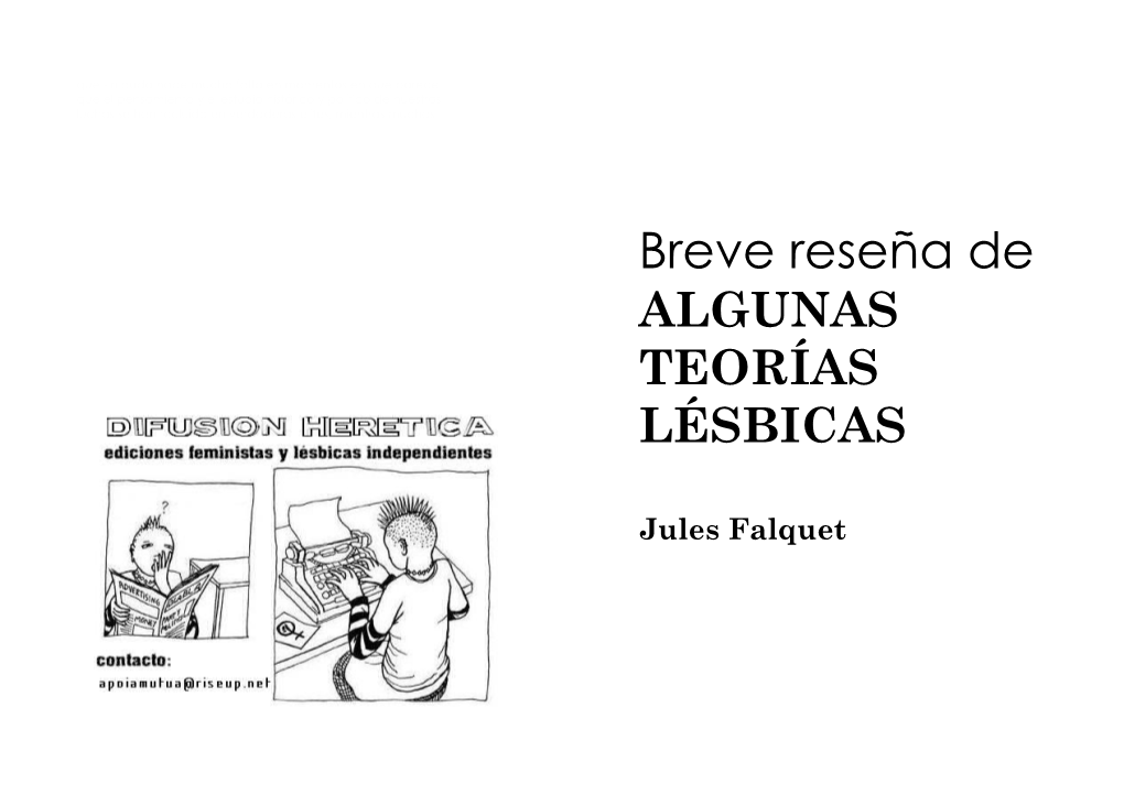 Breve Reseña De ALGUNAS TEORÍAS LÉSBICAS