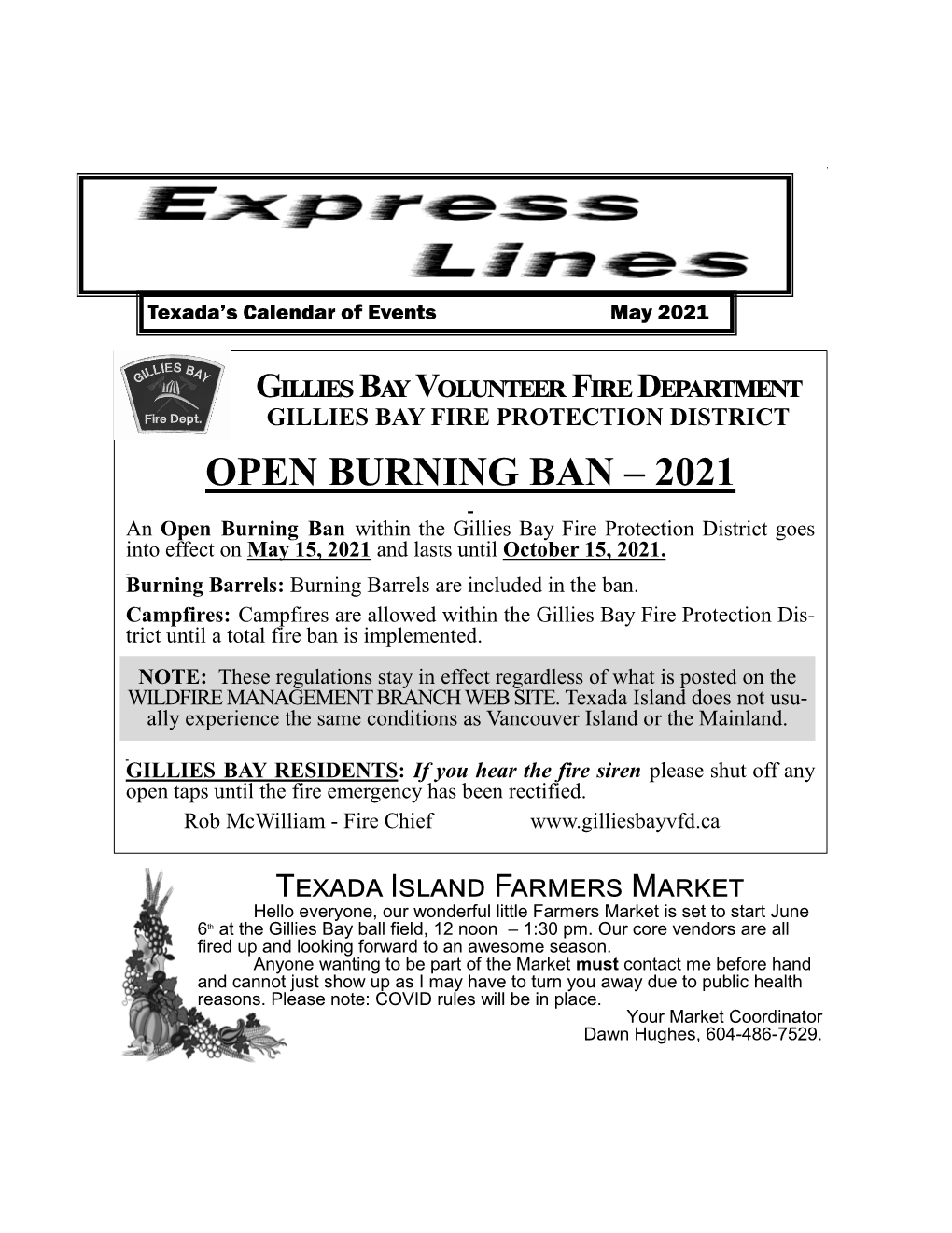 Open Burning Ban – 2021