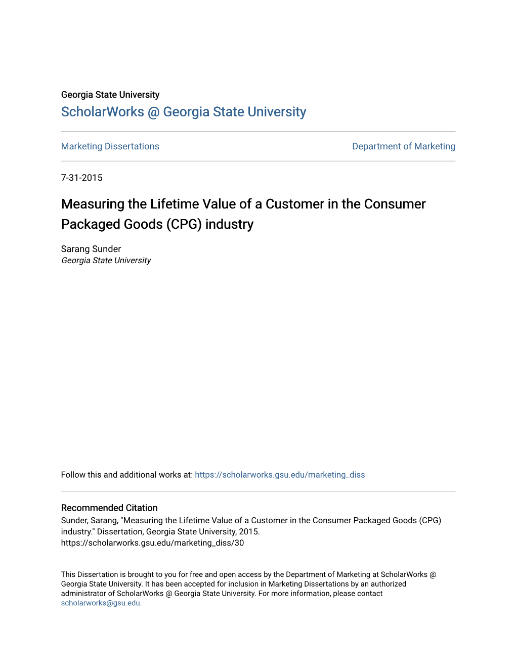 Measuring the Lifetime Value of a Customer in the Consumer Packaged Goods (CPG) Industry