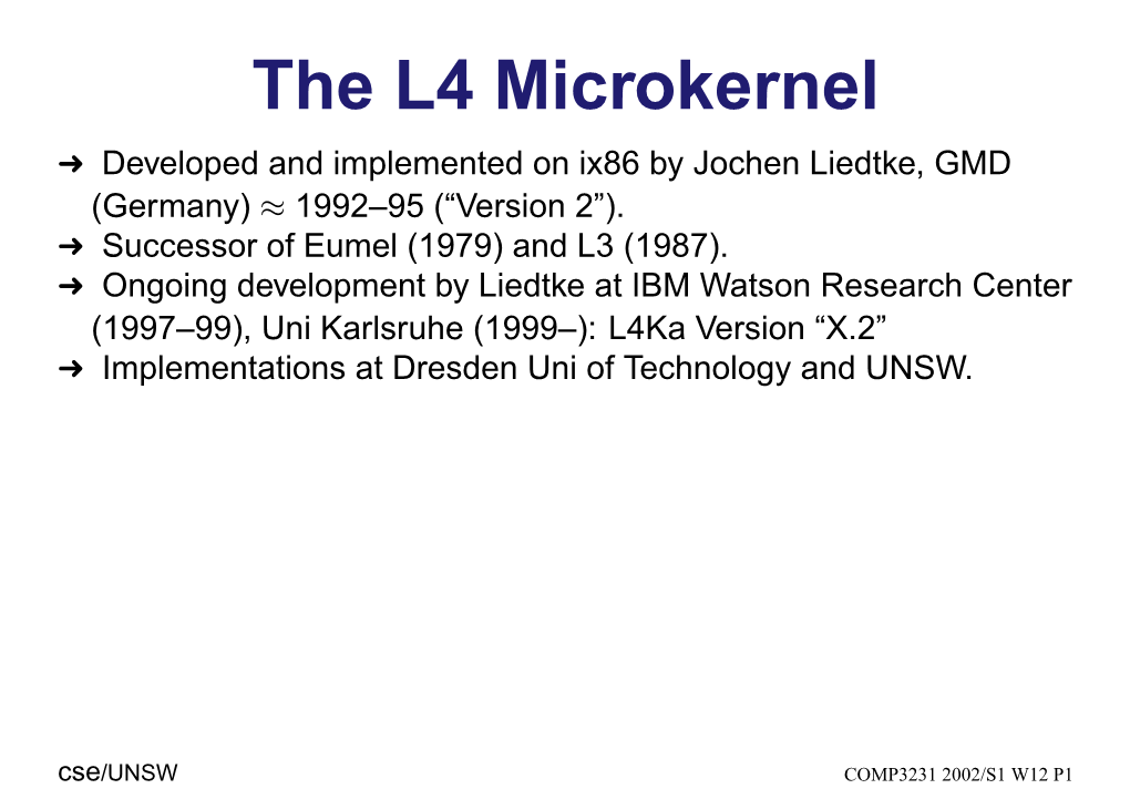 L4 Introduction and L4