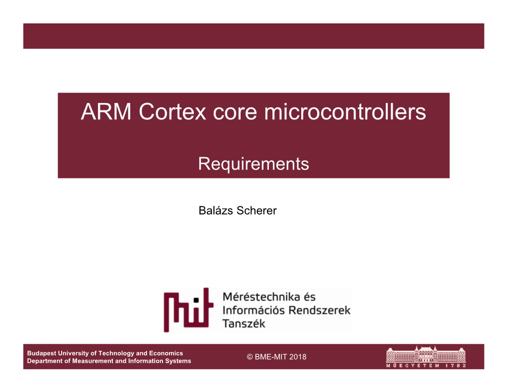 ARM Cortex Core Microcontrollers