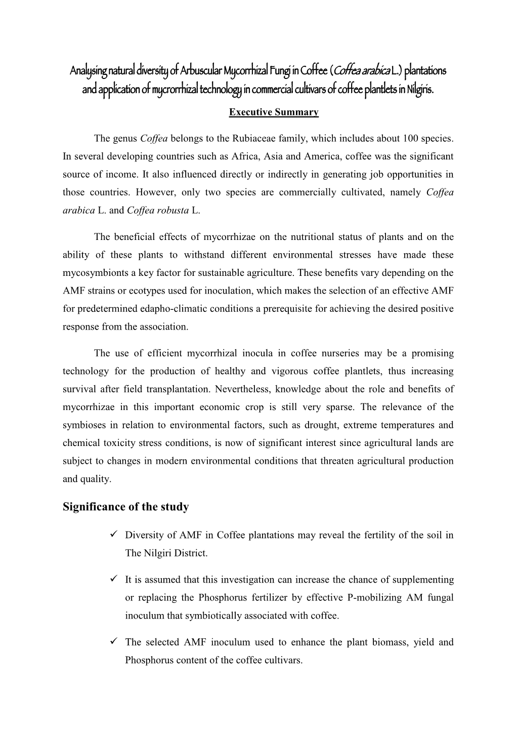 Analysing Natural Diversity of Arbuscular Mycorrhizal Fungi In