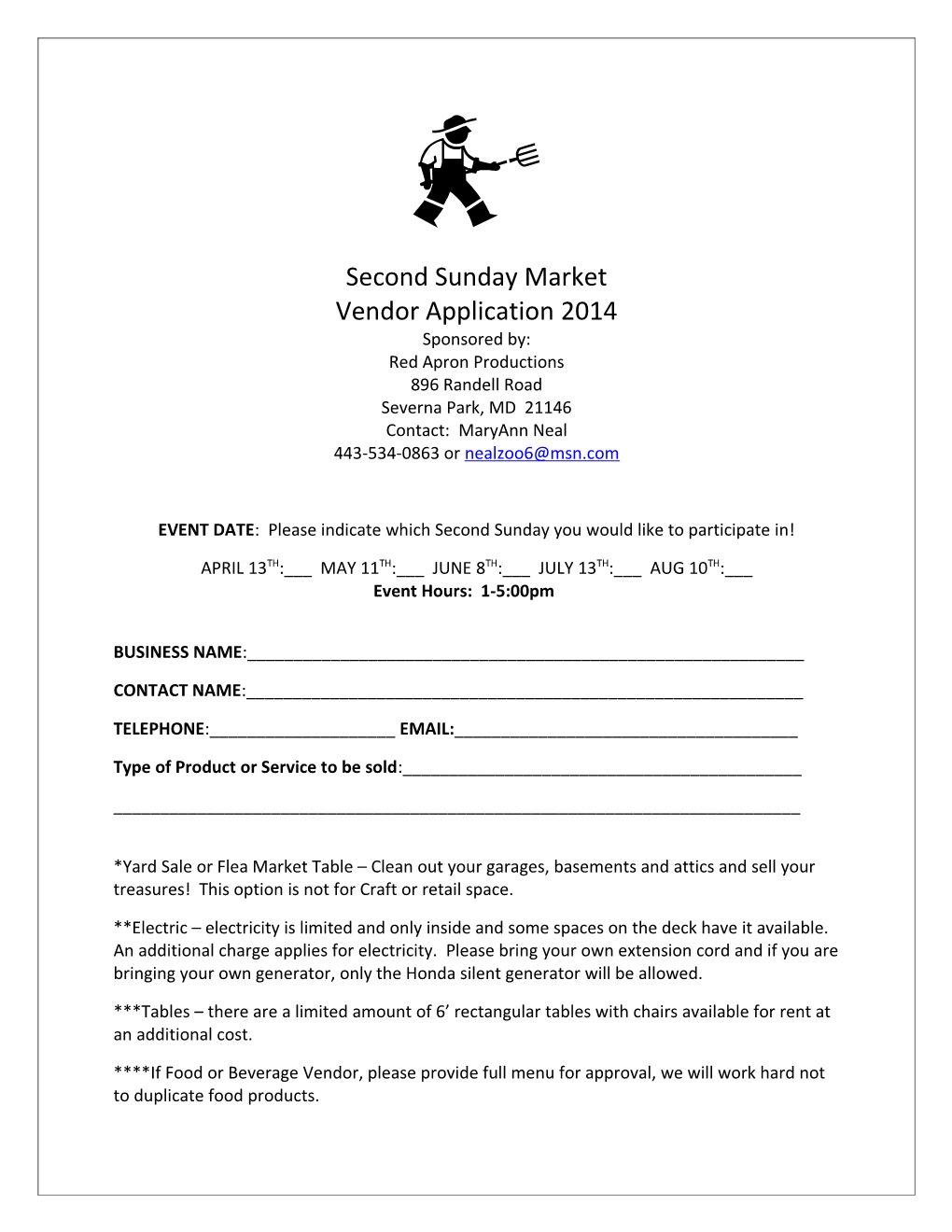 Vendor Application 2014