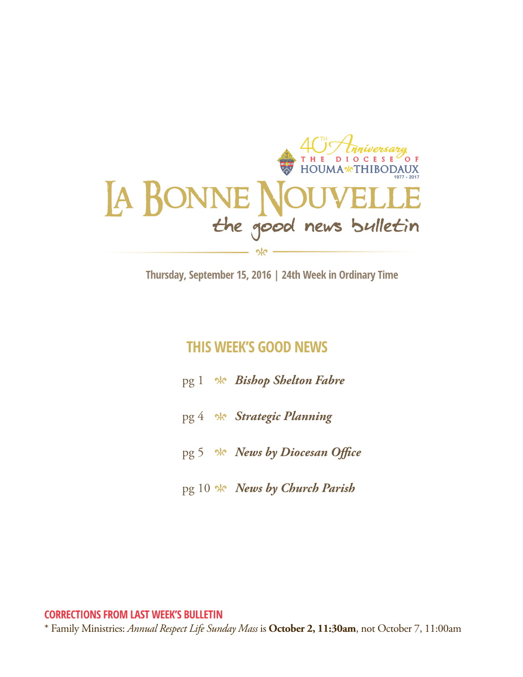 La Bonne Nouvelle the Good News Bulletin