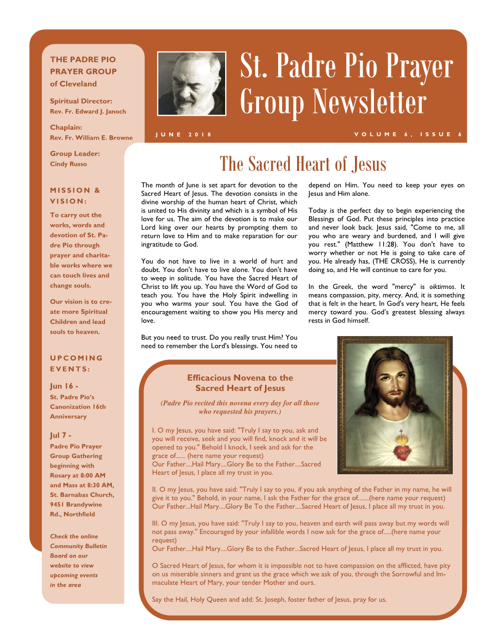 201806 June 2018 Padre Pio Prayer Group Newsletter.Pub