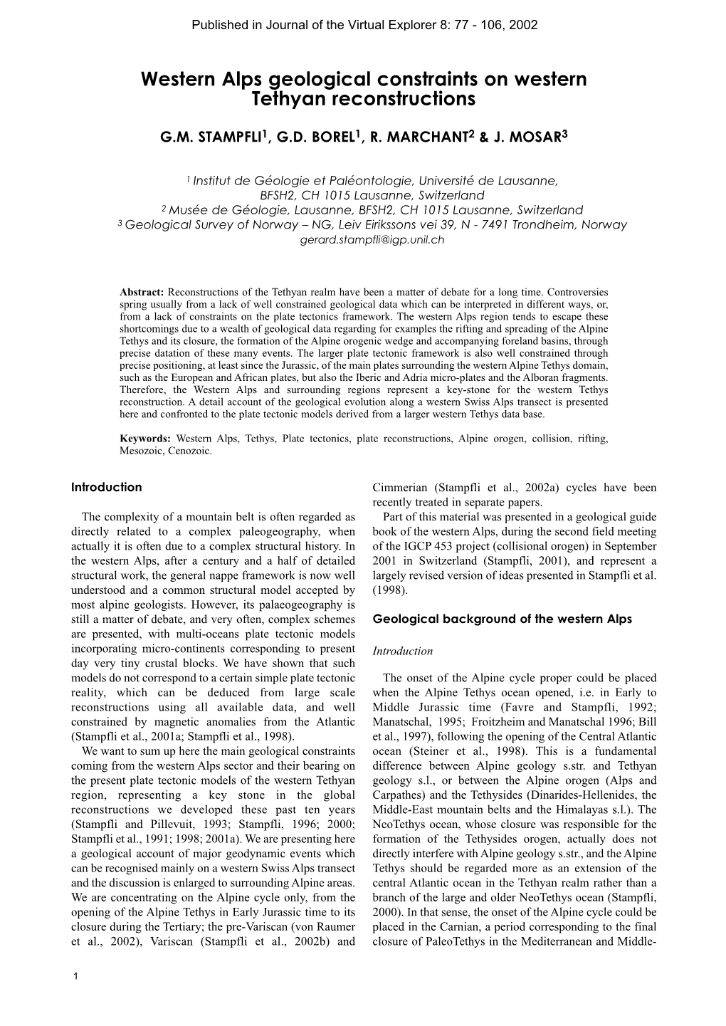 Western Alps Geological Constraints on Western Tethyan Reconstructions