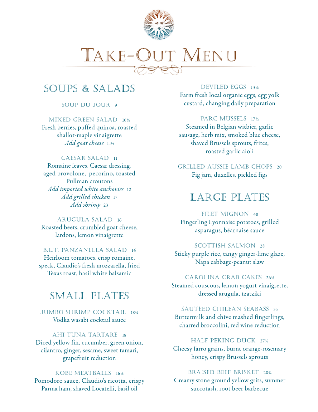 Take-Out Menu