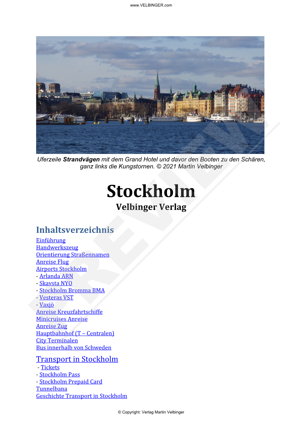 Stockholm Velbinger Verlag