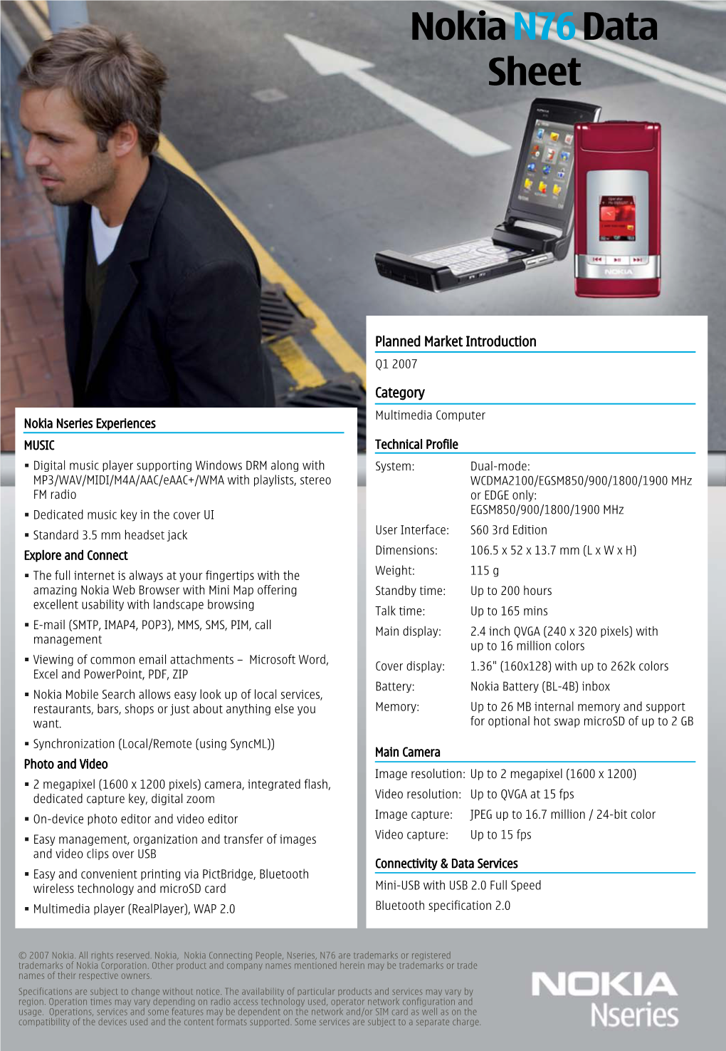 Nokia N76 Data Sheet