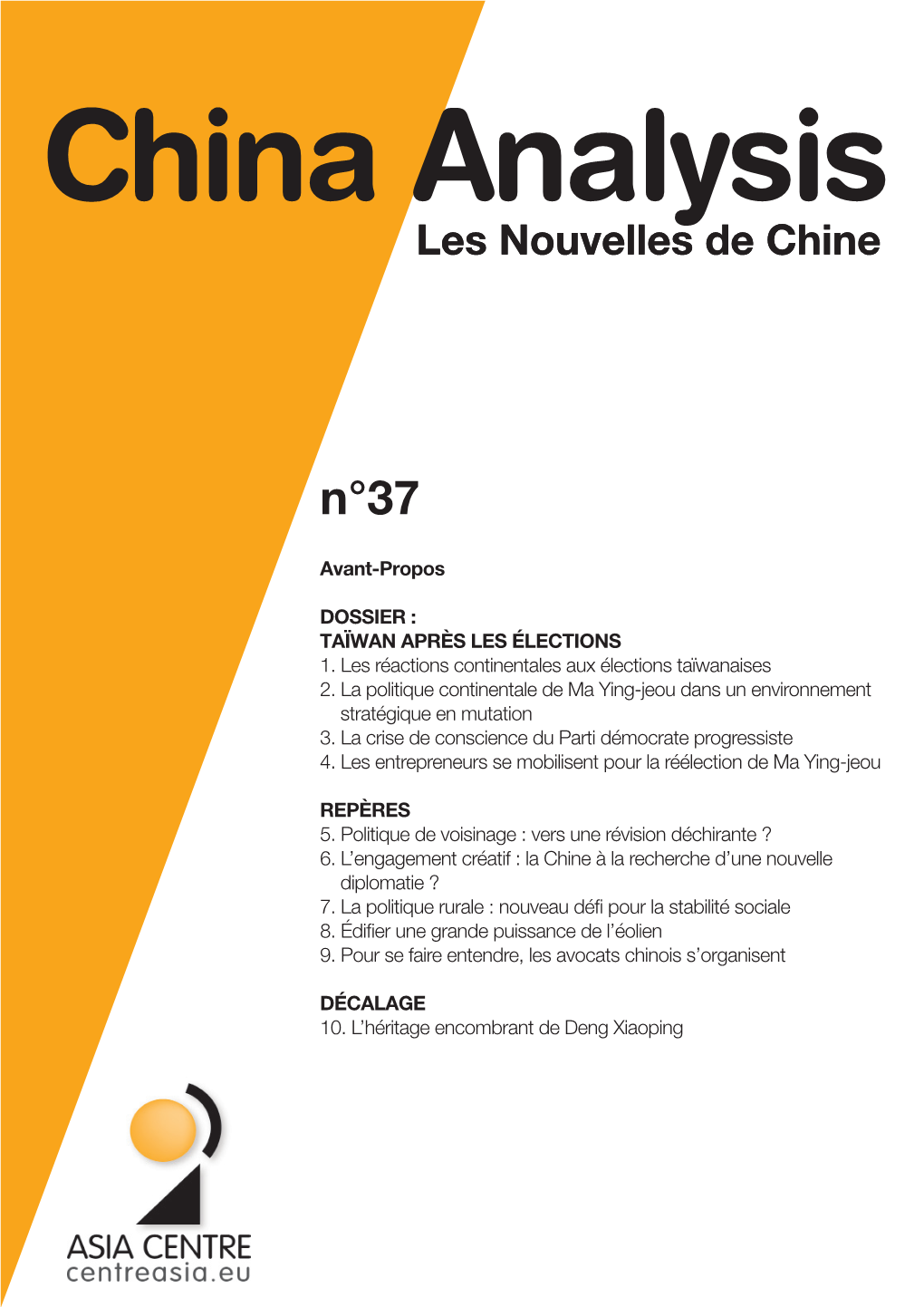 China Analysis Les Nouvelles De Chine