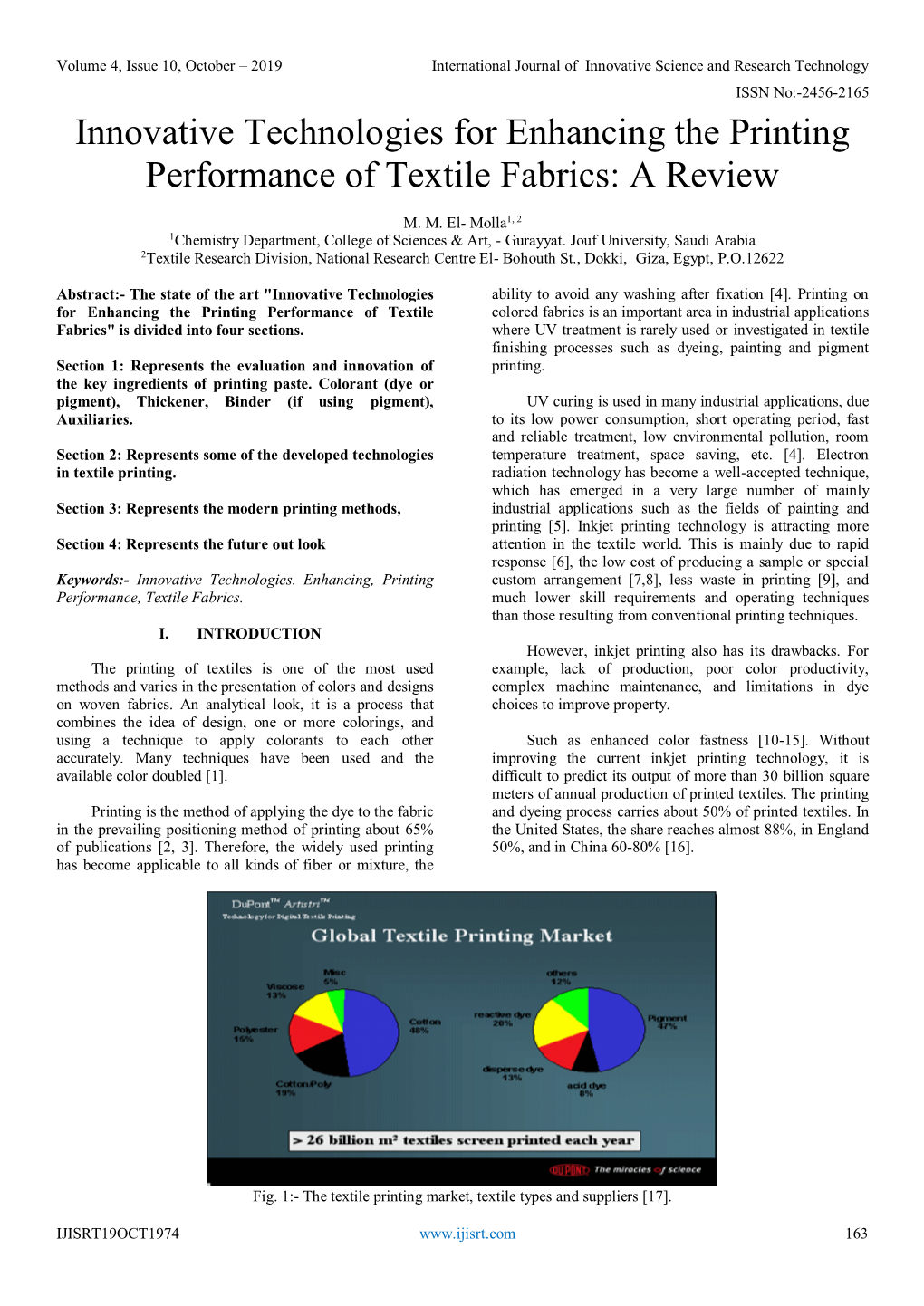 Innovative Technologies for Enhancing the Printing Performance of Textile Fabrics: a Review