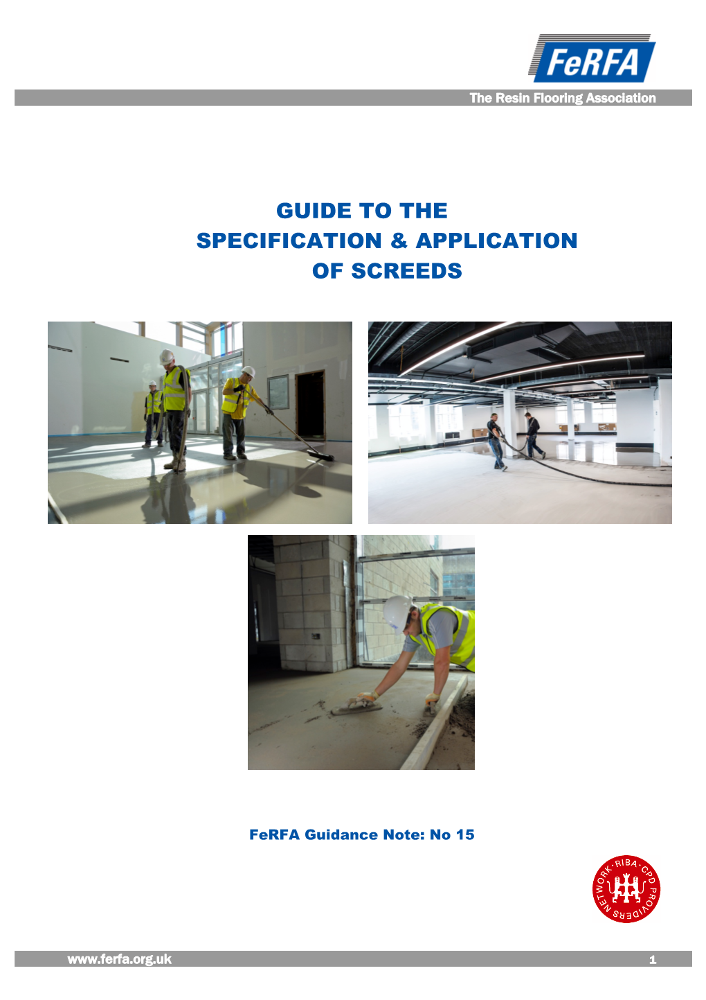 Guide to the Specification & Application of Screeds