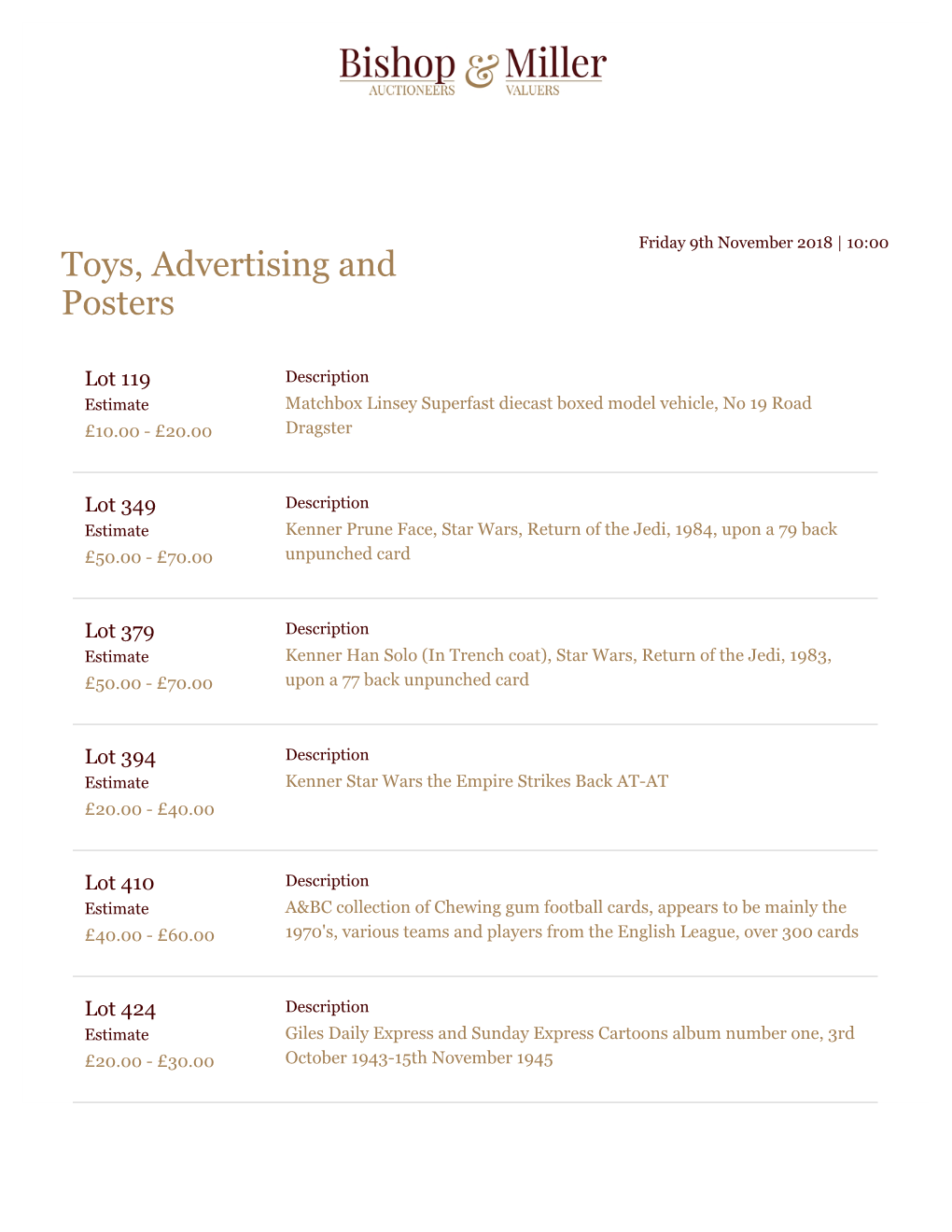 Toys, Advertising and Posters