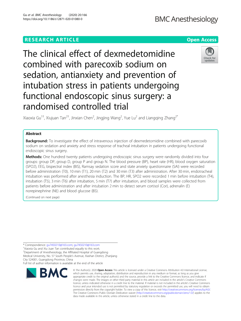 The Clinical Effect of Dexmedetomidine Combined with Parecoxib Sodium