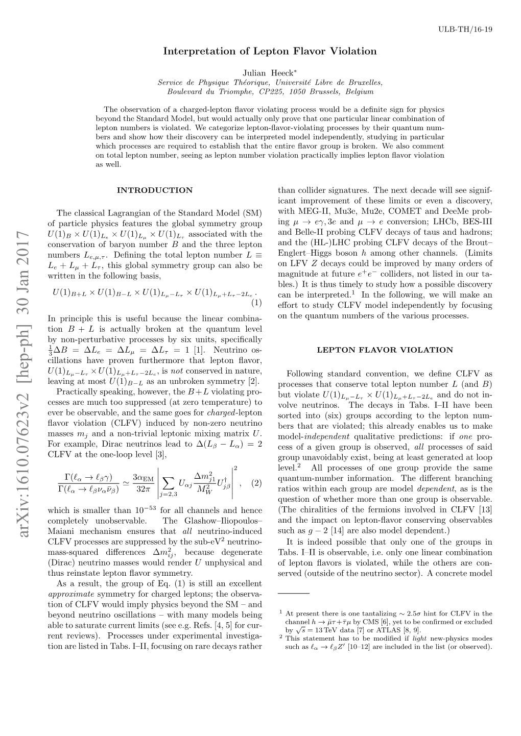 Interpretation of Lepton Flavor Violation