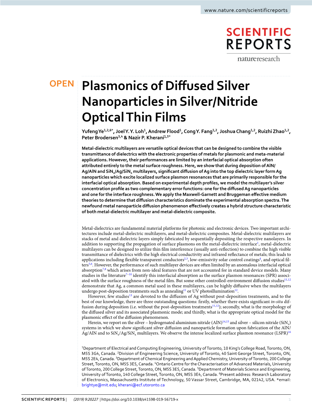 Plasmonics of Diffused Silver Nanoparticles in Silver/Nitride