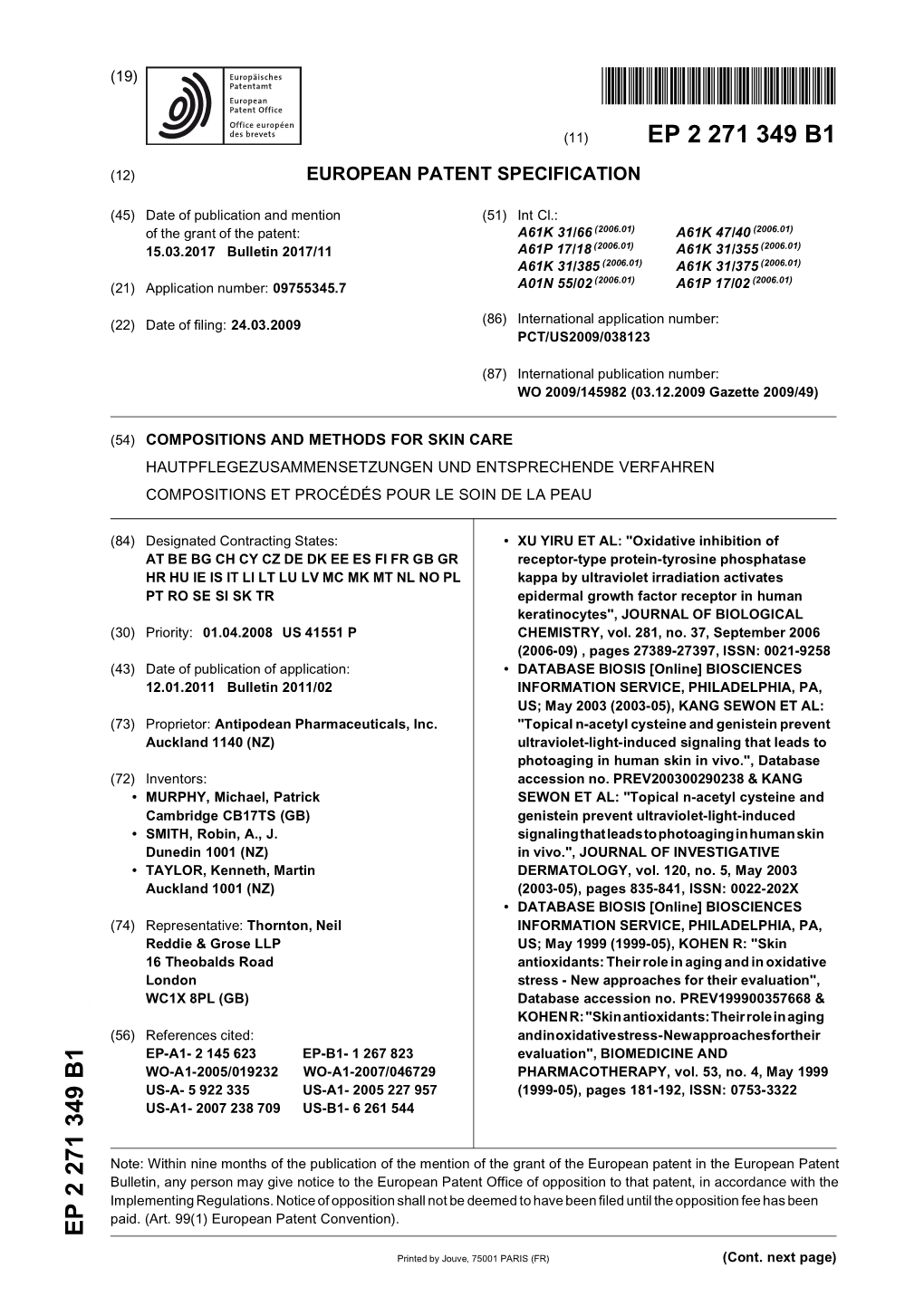 Compositions and Methods for Skin Care Hautpflegezusammensetzungen Und Entsprechende Verfahren Compositions Et Procédés Pour Le Soin De La Peau