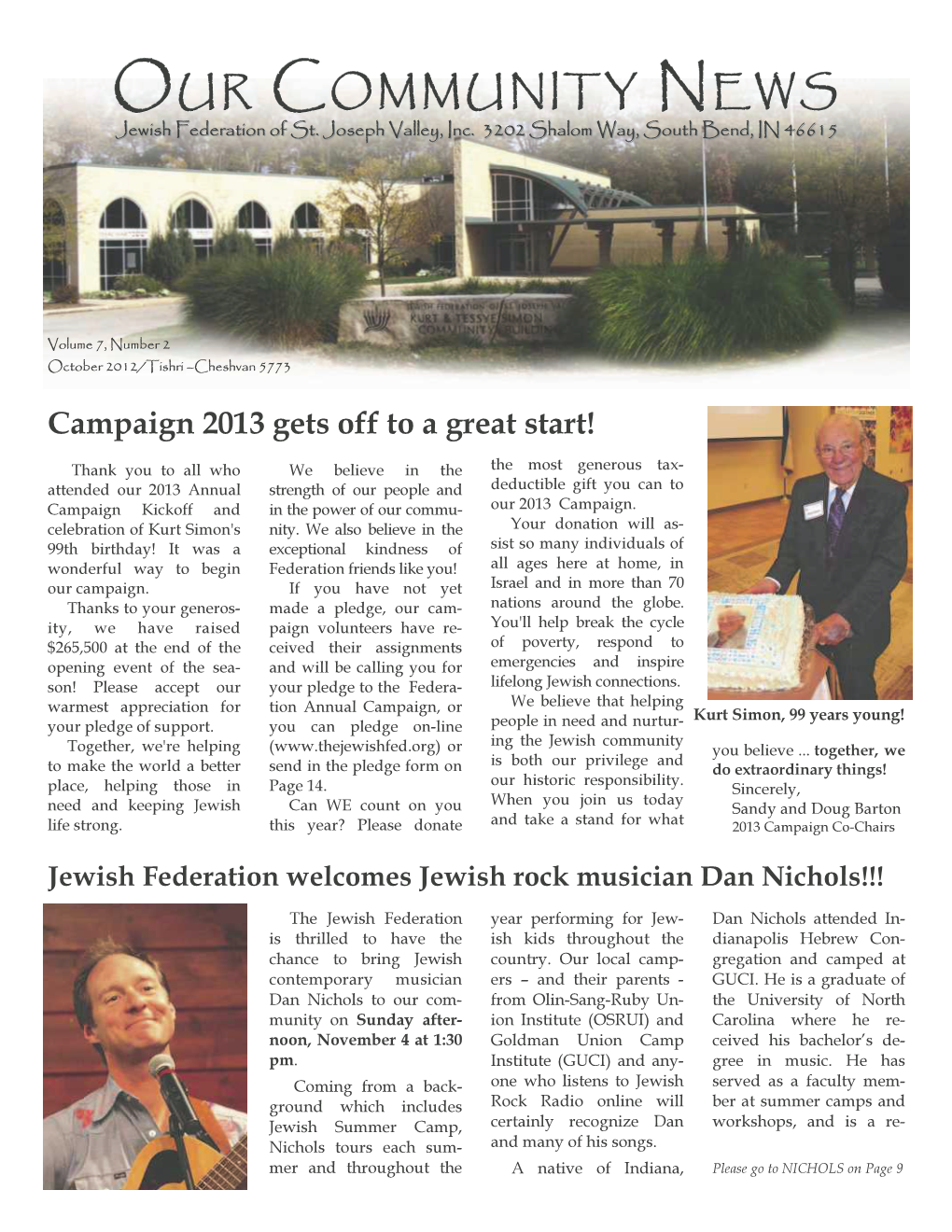 OUR COMMUNITY NEWS Jewish Federation of St