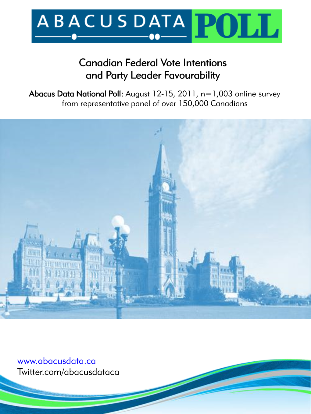 Canadian Federal Vote Intentions and Party Leader Favourability