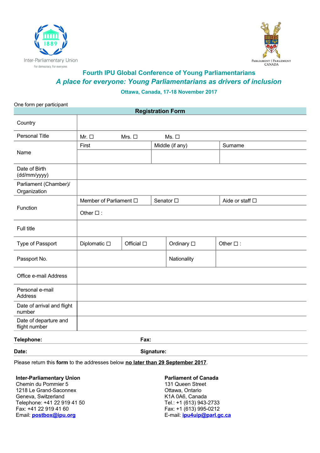 Registration Bucharest IPU Seminar