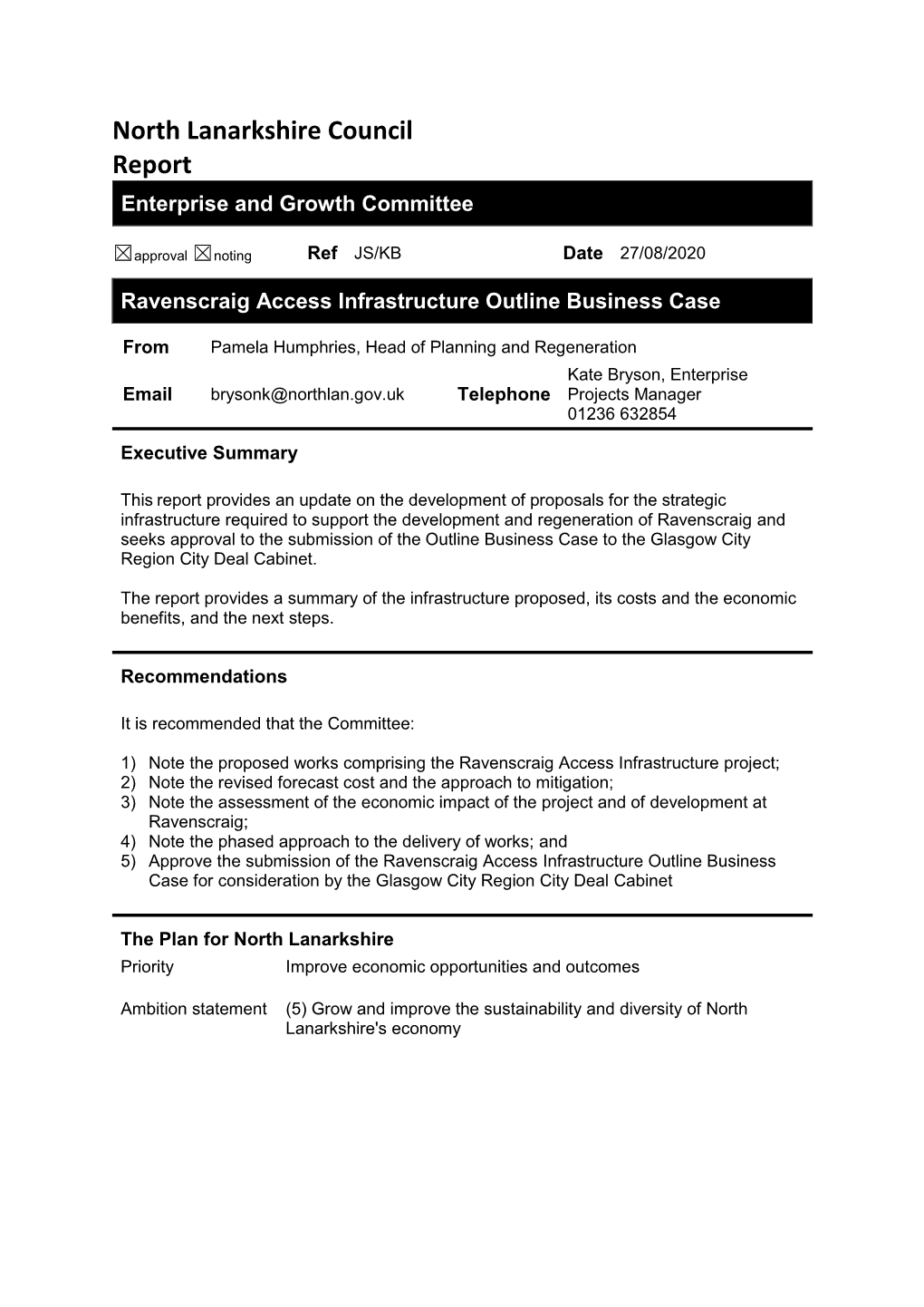 Ravenscraig Access Infrastructure Outline Business Case