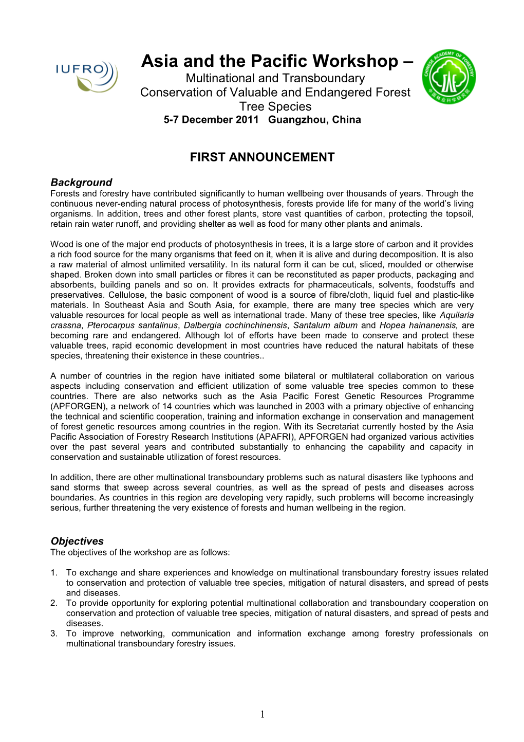 Title: Capacity Enhancement on Vulnerability Assessment of Watersheds