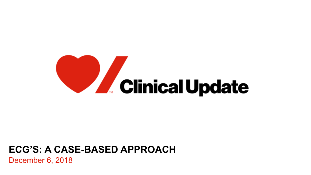 Ecg's: a Case-Based Approach