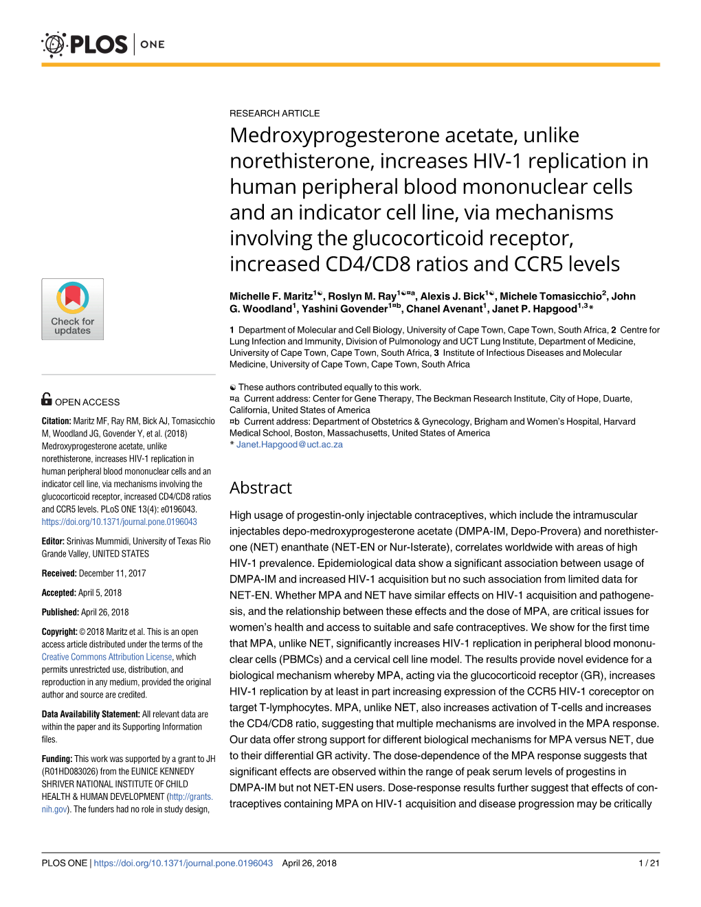 Medroxyprogesterone Acetate, Unlike Norethisterone, Increases HIV-1