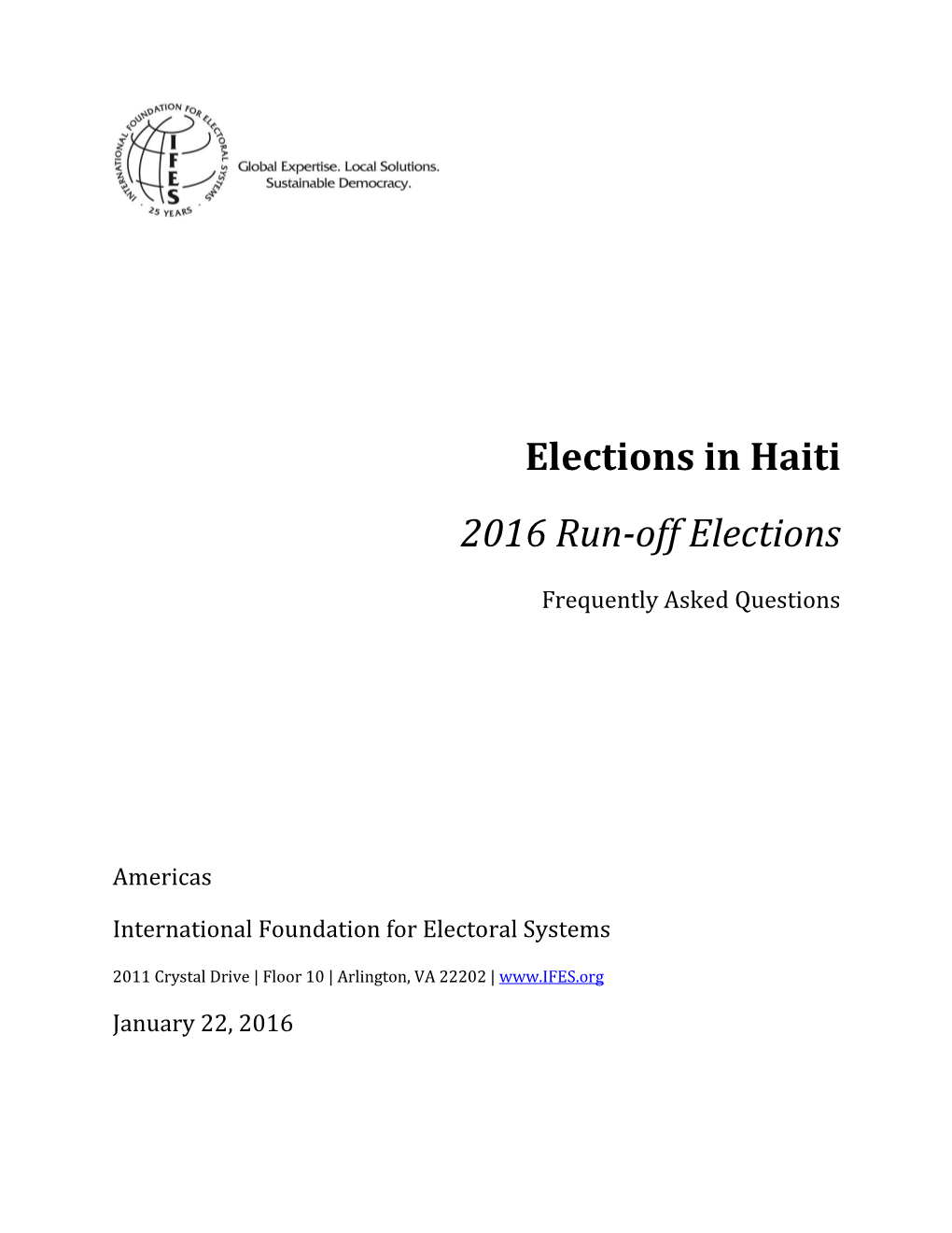 Elections in Haiti 2016 Run-Off Elections