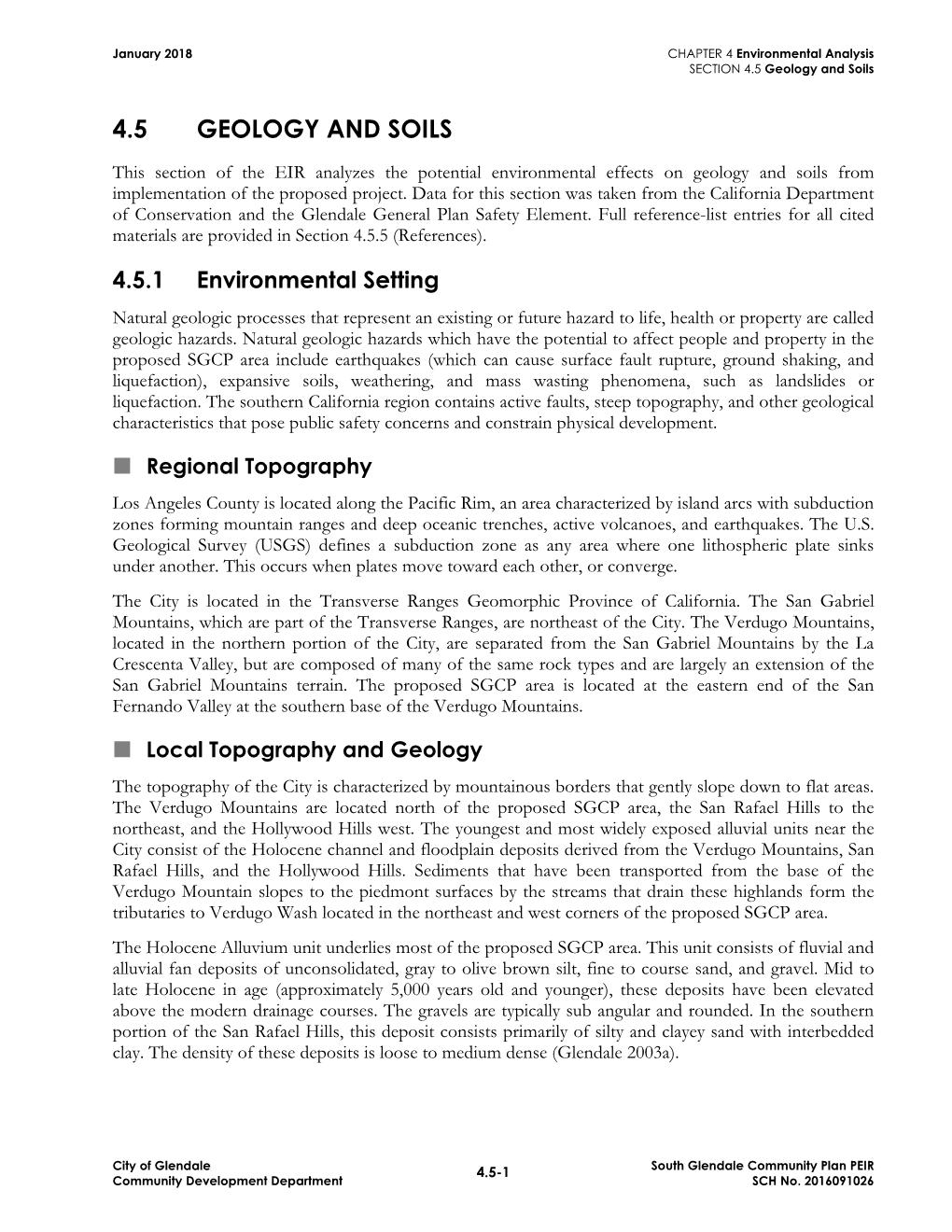 4.5 Geology and Soils