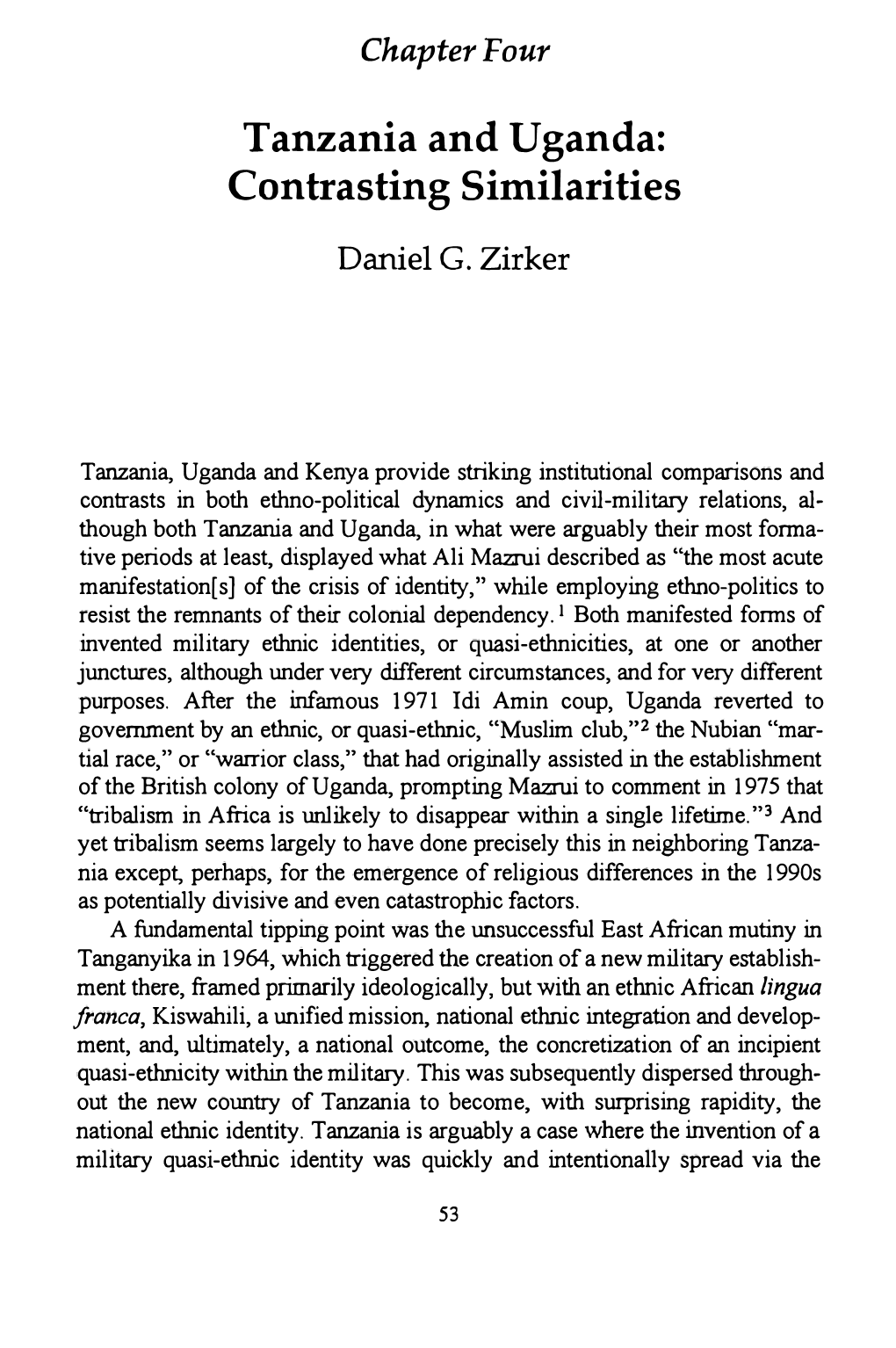 Tanzania and Uganda: Contrasting Similarities Danielg