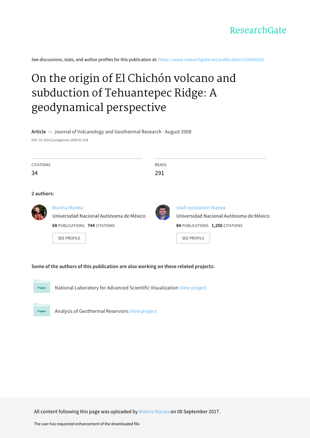 On the Origin of El Chichón Volcano and Subduction of Tehuantepec Ridge: a Geodynamical Perspective