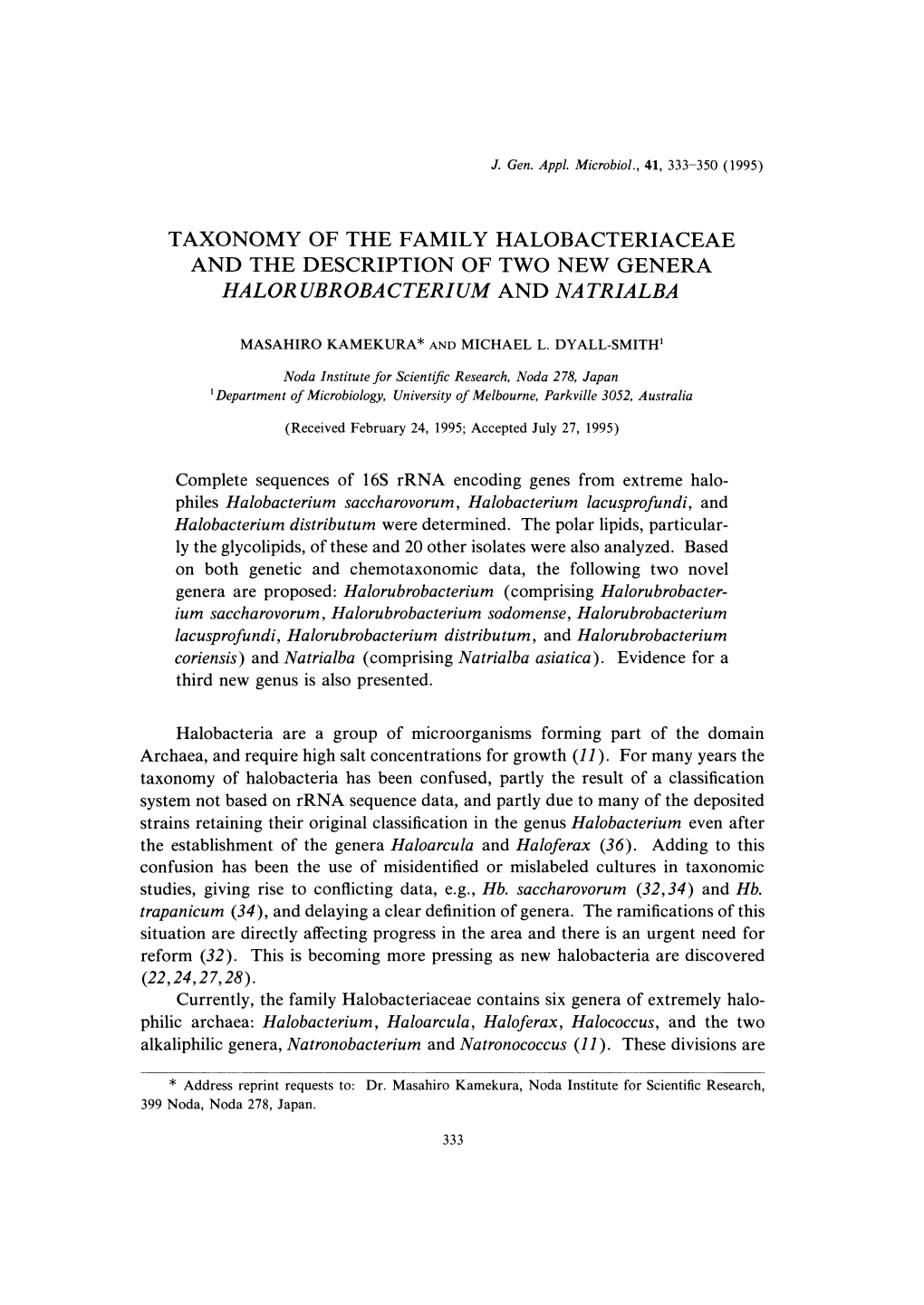 Complete Sequences of 16S Rrna Encoding Genes from Extreme Halo